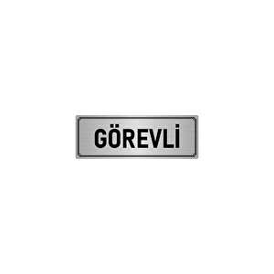 Metal Yönlendirme Levhası, Departman Kapı İsimliği Görevli 7x20 Cm Gümüş Renk