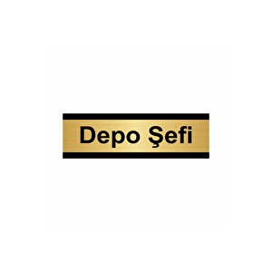 Depo Şefi 7x20cm Altın Renk Metal Yönlendirme Levhası