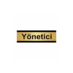 Yönetici 5x20cm Altın Renk Metal Yönlendirme Levhası