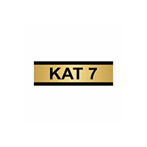 Kat 7 10x20cm Altın Renk Metal Yönlendirme Levhası