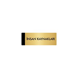 Metal Yönlendirme Levhası, Departman Kapı Isimliği İnsan Kaynakları 7x20 Cm Altın Renk