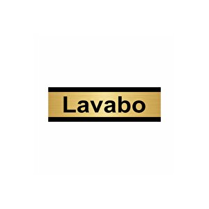 Lavabo 5x20cm Altın Renk Metal Yönlendirme Levhası