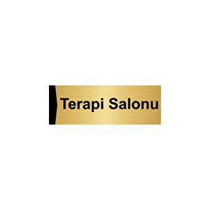 Terapi Salonu 10x20cm Altın Renk Metal Yönlendirme Levhası