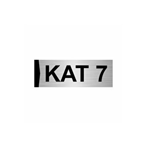 Kat 7  10x20cm Gümüş Renk Metal Yönlendirme Levhası