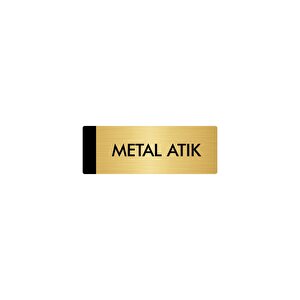 Metal Yönlendirme Levhası, Departman Kapı Isimliği Metal Atık 5x20 Cm Altın Renk