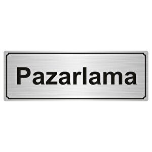 Pazarlama Yönlendi̇rme Levhasi 7cmx20cm Gümüş Renk Metal