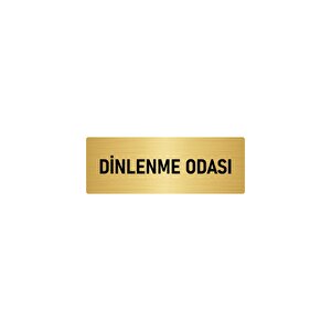 Metal Yönlendirme Levhası, Departman Kapı İsimliği Dinlenme Odası 10x20 Cm Altın Renk