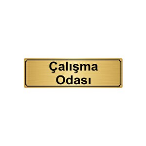 Çalişma Odasi Yönlendi̇rme Levhasi 7cmx20cm Altin Renk Metal