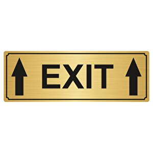 Exit Yönlendi̇rme Levhasi 10cmx20cm Altin Renk Metal