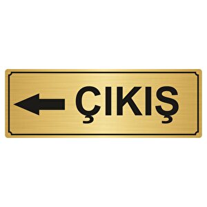 Çikiş Yönlendi̇rme Levhasi 10cmx20cm Altin Renk Metal