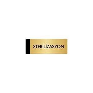 Metal Yönlendirme Levhası, Departman Kapı Isimliği Sterilizasyon 7x20 Cm Altın Renk