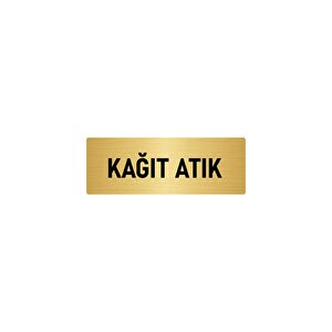 Metal Yönlendirme Levhası, Departman Kapı İsimliği Kağıt Atık 5x20 Cm Altın Renk
