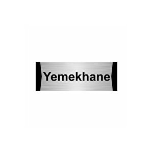 Yemekhane 10x20cm Gümüş Renk Metal Yönlendirme Levhası