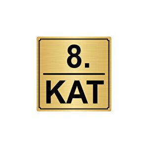 8.kat 15cmx15cm Metal Yönlendi̇rme Levhasi Altin Renk Metal