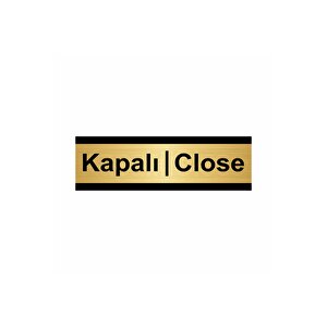 Kapalı-close 7x20cm Altın Renk Metal Yönlendirme Levhası