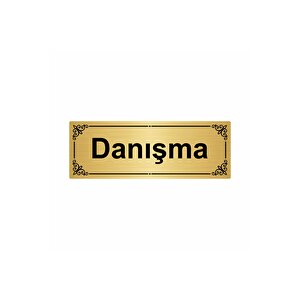Danışma 7x20cm Altın Renk Metal Yönlendirme Levhası