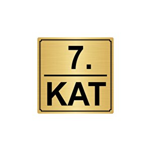 7.kat 20cmx20cm Metal Yönlendi̇rme Levhasi Altin Renk Metal