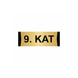 9.kat  5x20cm Altın Renk Metal Yönlendirme Levhası
