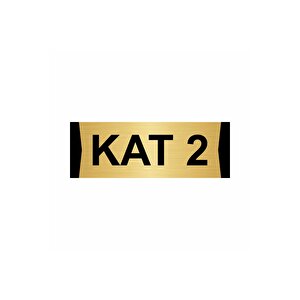 Kat 2  5x20cm Altın Renk Metal Yönlendirme Levhası