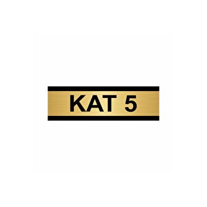Kat 5 5x20cm Altın Renk Metal Yönlendirme Levhası