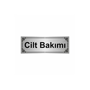 Cilt Bakımı 7x20cm Gümüş Renk Metal Yönlendirme Levhası