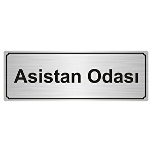 Asi̇stan Odasi Yönlendi̇rme Levhasi 7cmx20cm Gümüş Renk Metal