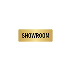 Metal Yönlendirme Levhası, Departman Kapı İsimliği Showroom 5x20 Cm Altın Renk