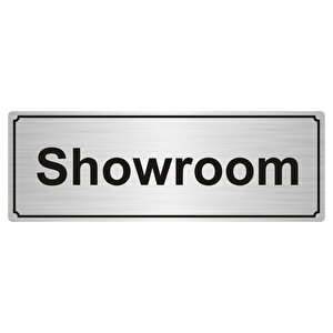 Showroom Yönlendi̇rme Levhasi 5cmx20cm Gümüş Renk Metal