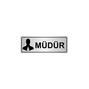 Müdür Yönlendi̇rme Levhasi 10cmx20cm Gümüş Renk Metal