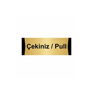 Çekiniz/pull 10x20cm Altın Renk Metal Yönlendirme Levhası