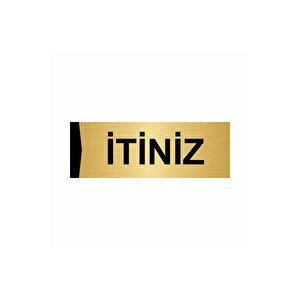 İti̇ni̇z 10x20cm Altın Renk Metal Yönlendirme Levhası