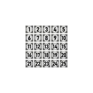 Metal Kapı Masa Dolap Numara Levhası 4x4cm Gümüş Renk 25 Adet (1…25)