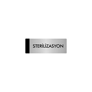 Metal Yönlendirme Levhası, Departman Kapı Isimliği Sterilizasyon 5x20 Cm Gümüş Renk