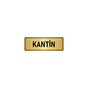Metal Yönlendirme Levhası, Departman Kapı İsimliği Kantin 10x20 Cm Altın Renk