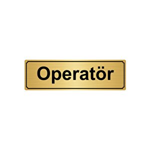 Operatör Yönlendi̇rme Levhasi 10cmx20cm Altin Renk Metal