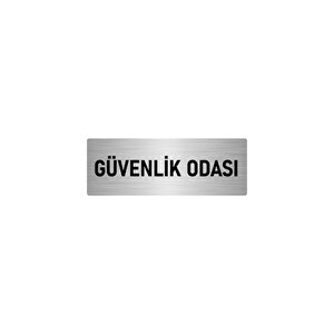 Metal Yönlendirme Levhası, Departman Kapı İsimliği Güvenlik Odası 7x20 Cm Gümüş Renk