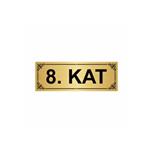 8.kat  7x20cm Altın Renk Metal Yönlendirme Levhası