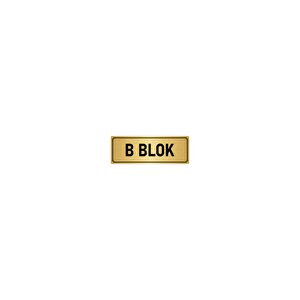 Metal Yönlendirme Levhası, Departman Kapı İsimliği B Blok 5x20 Cm Altın Renk