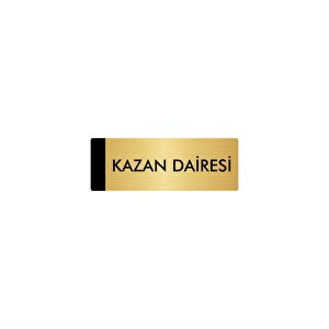 Metal Yönlendirme Levhası, Departman Kapı Isimliği Kazan Dairesi 7x20 Cm Altın Renk