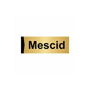 Mescid 5x20cm Altın Renk Metal Yönlendirme Levhası