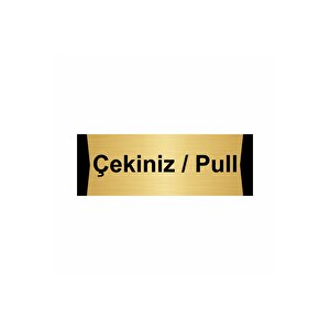 Çekiniz/pull 10x20cm Altın Renk Metal Yönlendirme Levhası