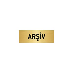 Metal Yönlendirme Levhası, Departman Kapı İsimliği Arşiv 10x20 Cm Altın Renk