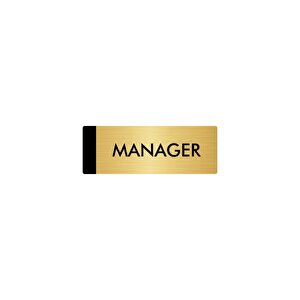 Metal Yönlendirme Levhası, Departman Kapı Isimliği Manager 10x20 Cm Altın Renk