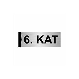 6.kat 5x20cm Gümüş Renk Metal Yönlendirme Levhası