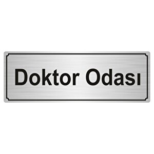 Doktor Odasi Yönlendi̇rme Levhasi 5cmx20cm Gümüş Renk Metal