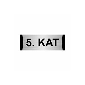 5.kat 7x20cm Gümüş Renk Metal Yönlendirme Levhası