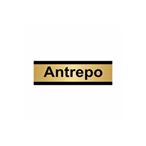 Antrepo 10x20cm Altın Renk Metal Yönlendirme Levhası