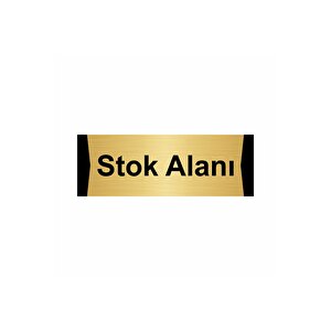 Stok Alanı 10x20cm Altın Renk Metal Yönlendirme Levhası