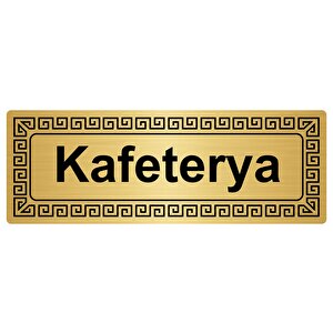 Kafeterya 7cmx20cm Metal Yönlendi̇rme Levhasi Altin Renk Metal