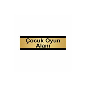 Çocuk Oyun Alanı 10x20cm Altın Renk Metal Yönlendirme Levhası
